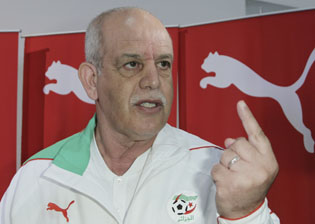 Algerian national football team coach Rabah Saadane